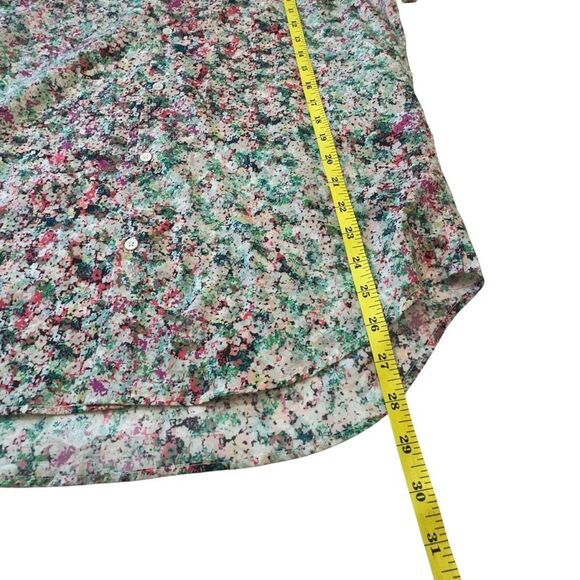 Sandro Mens Ballard Multicolor Floral Crisp Poplin Button Front Dress Shirt, M - Picture 6 of 9